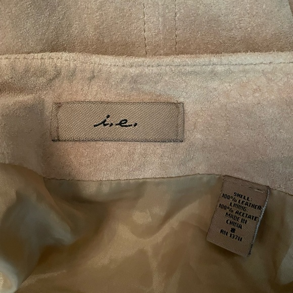 I.e. Tan Leather Suede A-Line Handkerchef Midi Festival Skirt Hippie Bohemian - Picture 5 of 5